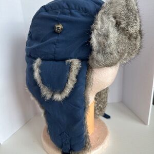 Mad Bomber Navy Unisex  Trapper Hat Cap Earmuffs Fur Medium Head Warmth Furrier